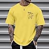 Mens T-Shirts Graphic Fashion Tshirt UK Casual Short Sleeve Tee Tops Hipster Hip Hop T Shirts Cool Shirt 01N#Yellow 3X-Large #1
