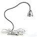 QUANS 5W 5x1W Warm White 19.68inch Clamp Clip on Gooseneck High Power LED Desk Table Light Lamp Ultra Bright Silver