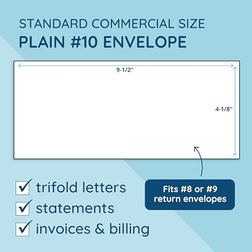 Image of Blue Summit Supplies 500 Number 10 Envelopes Self Seal - Number 10 Business Envelopes Letter Size - Security Tint - Flip and Seal Flap - 4 1 /8 x 9 1 /2-500 Count