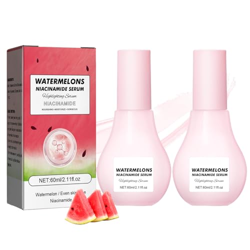 LINXINS Watermelon Glow Niacinamide Dew Drops,2Pcs Watermelon Brightening Serum for Face Watermelon Niacinamide Serum Hyaluronic Acid Vitamin E Watermelon Skin Care for Brightening Smoothing Dry Skin