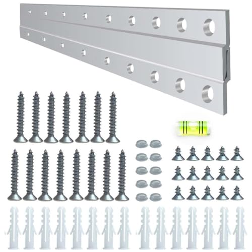 Versatile 18 inch 1 Pair French Cleat Hanger Heavy Duty - Mirror Brackets for Wall Mounting - Aluminium French Cleat Picture Hanging Kit (Supports Upto 90 Lbs 1 Pair)
