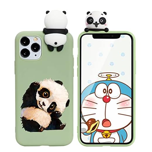 ZhuoFan Fodral för Apple iPhone 6/6S – söt 3D rolig tecknad karaktär mjuk TPU silikon iPhone 6 6S fodral telefonfodral för barn flickor, stötsäker smal godisfärg grön panda skal