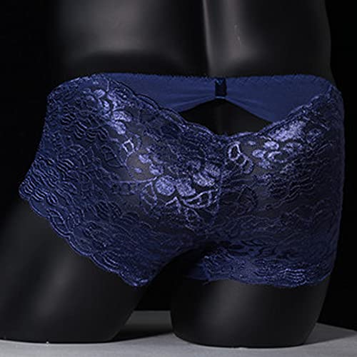 leesuo Men's Sexy Lace Underwear Boxer Briefs Low Waist Bikini Panties Underpants with Sheath4