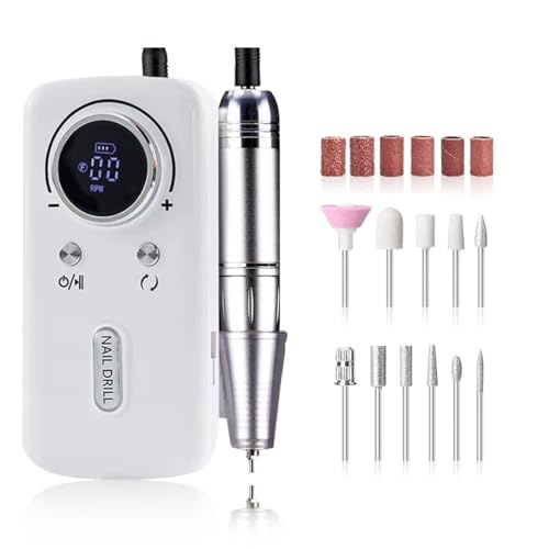 OLYSPM Torno para Uñas Profesional 45000 RPM, Torno para Uñas Taladro Eléctrico Recargable con Pantalla LED, Portátil, Bajo Ruido, Kit Profesional para Manicura y Pedicura para Hogar y Salón, Rosa