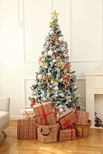 100 Pack Christmas Ball Ornaments Set Shatterproof Plastic Decorative Hanging Xmas Tree Glittering Balls Assorted With Hanging Rope Pendants Wedding Halloween Party Decoration #TOP1