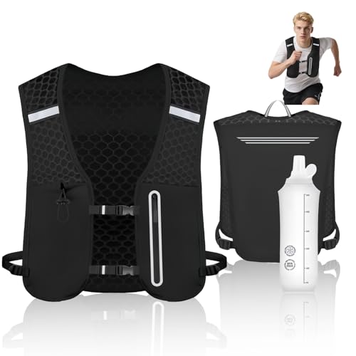Gilet de course respirant homme femme avec gourde pliable pour vélo et trail