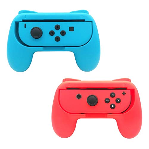 Beastron Comfort Grips Compatible with Nintendo Switch Joy Cons, Sweat-Resistant Handles, 2 Pack, Red & Blue (Matte Finish)