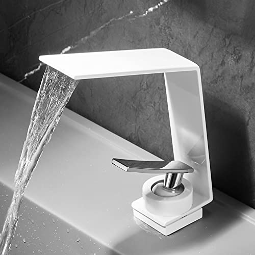 Robinet de lavabo cascade gris anti éclaboussure mitigeur eau chaude et froide