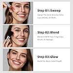 KIMUSE Cream Contour Stick Duo, Cream Blush Stick, Bronzer Shaping Stick, Creamy, Pigmented, Long Lasting, Vegan Face Make Up Sticks - Image 4