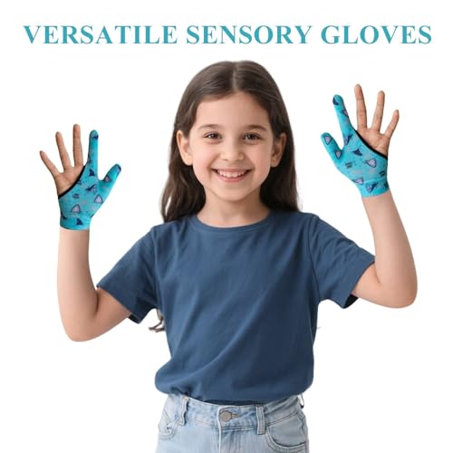 Image of 4pcs Thumb Sucking Guard Gloves Kids Anti Thumb Sucking Glove Chewy Compression Thumb Sucking Stop Nail Biting Finger Biting Glove for Kids Thumb Guard for Ages 5-12