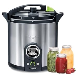 Presto 02152 17-Quart Digital Pressure Canner – Digital Display, Waterbath Capable, 10 Built-In Safety Features, Recipe Book, Stainless Steel
