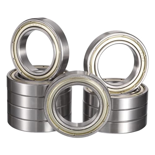 HiPicco 6900ZZ Deep Groove Bearings, ID 10mm x OD 22mm x Width 6mm Double Metal Shielded Ball Bearings, Pre-Lubricated (GCr15) Chrome Steel 10pcs