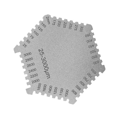 CENPEK 25-3000um Nassfilmkamm, Nassfilmmessgerät aus Edelstahl, hochpräzise sechseckige Nassfilmdickenmessgeräte zur Messung der Lackdicke