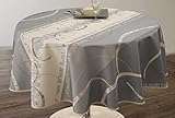 Acabado : al bies Le linge de Jules Manteles, Poliéster, Gris, Oval 150x240 cm