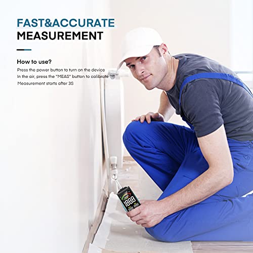 Foto von Feuchtigkeitsmessgerät, DURFICST 3-Zoll-HD-Farb-Großbild-Feuchtemessgerät mit Stoffbeutel, 20-40 mm Tiefenanalyse Feuchtigkeitsmesser,für Alle Baumaterialien, Holz, Wand, Putz, Mauerwerk