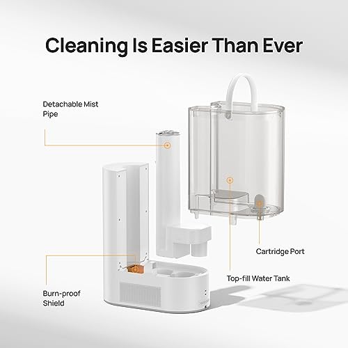 DREO 6L Humidifiers for Bedroom, Smart Warm & Cool Mist for Large Room, 60Hr Quiet Runtime for Baby, Plant, Humidity Sensor, Indicator Light, 12H Timer, Google/Alexa, Grey by DREO - Image 6
