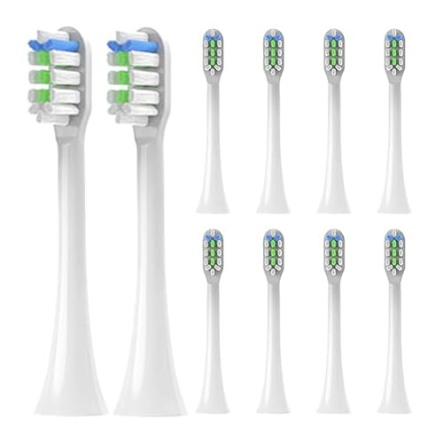 Image of Replacement Toothbrush Heads Fit for HUACOCARE H3,H300 Electric Brush. (White Medium)