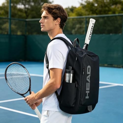 HEAD Men’s Gym Backpack Fits 15.6 Laptop for Tennis Sport Work Daily | Waterproof lightweight tennis backpack fits rackets, Pickleball, for Men, with bottle holder & front pocket - Image 3