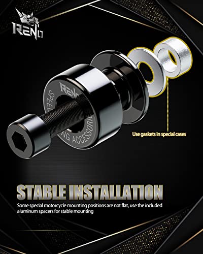 Reno Sp1-M6 Aluminum Motorcycle Swingarm Spools Slider Pro Compatible With Select Models (Black, 2 Pcs) #TOP3