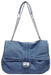 #a Blue Denim Crossbody Bag for Women