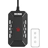 NICREW Mini Submersible Aquarium Heater, Digital Temperature Display Fish Tank Heater with Wireless Remote Control, Suitable for Freshwater & Saltwater Tank from 5-15 Gallon, 50W