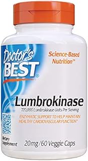 Doctor's Best Lumbrokinase Cardiovascular Support Circulatory Health Blood Flow Enzymes, 20 mg, 60 Count