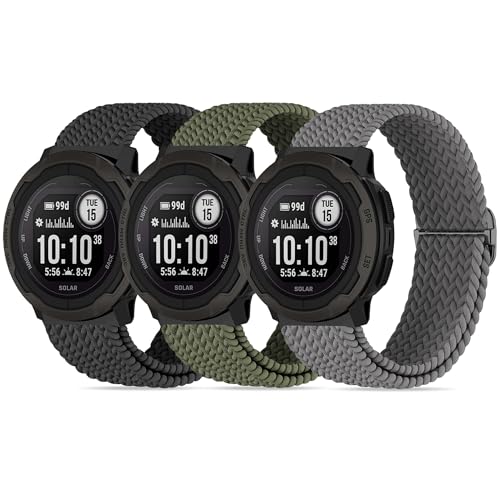 Laband (���o���h) 22mm �ґg�i�C���� Garmin Instinct 3 45mm/Instinct 2 Solar/Instinct 2�ɑΉ� �\�t�g�X�g���b�`�X�|�[�c�X�g���b�v �D�胋�[�v �L�k�����X�g�o���h Garmin Instinc