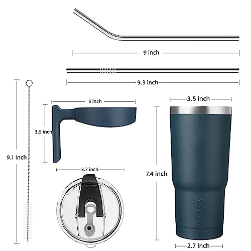 Image of BJPKPK 20 oz Tumbler with Handle & Straw, Insulated Stainless Steel Mug