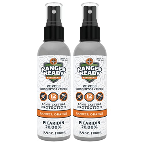 Ranger Ready Picaridin 20% Tick & Insect Repellent, Ranger Orange Scent Deet-Free Bug Spray, Travel Size 3.4 Oz. (Pack of 2)