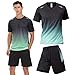 BOOMCOOL Fitnesscenter-Kleidung Trainingsshorts und Langarm-Shirts f&uuml;r Herren, Laufkleidung, schnell trocknend, Sport-Outfit-Sets, 6er-Pack, Gr&uuml;n , X-Large