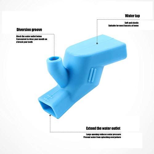 Image of 2Pcs Silicone Faucet Water Tap Extender, Kitchen Sink Faucet Extender Faucet Connector Kitchen Water Tap Extension Kitchen Sink Faucet Extender for Kids Tooth Brushing Gargle