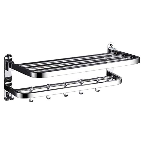 Porte-serviettes double pliable YXWYXWA de 60 cm pour rangement mural