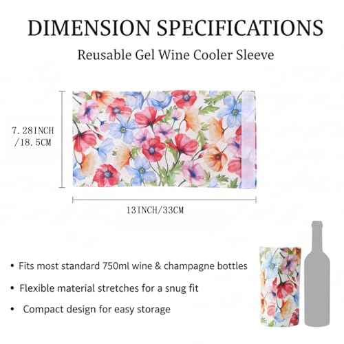 Wine Bottle Cooler Sleeve, Insulated Wine Chiller Sleeve 2-Pack Reusable Drink Chiller for White Wine, Champagne, Water Bottles & More