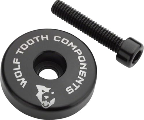 �E���t�g�D�[�X(Wolf Tooth) �w�b�h�g�b�v�L���b�v Ultralight Stem Cap with Integrated 5mm Spacer Black �u���b�N