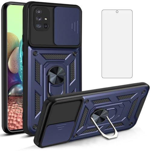Coque A71 5G Asuwish protection bleu SJTC US rigide