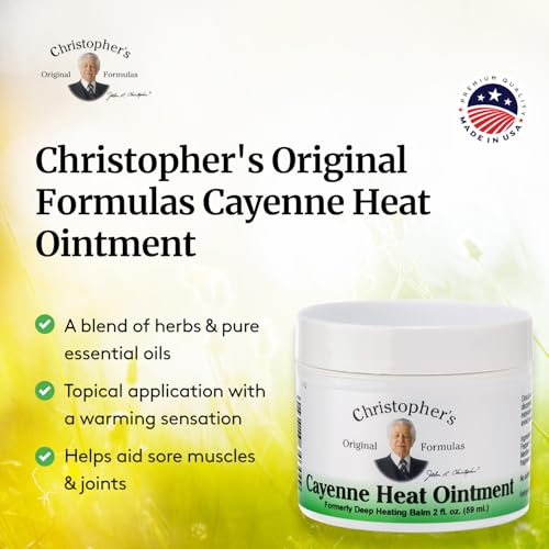 Image of Christopher's Original Formulas Cayenne Heat Ointment, Warming Herbal Topical for Discomfort & Circulation, 2 fl oz