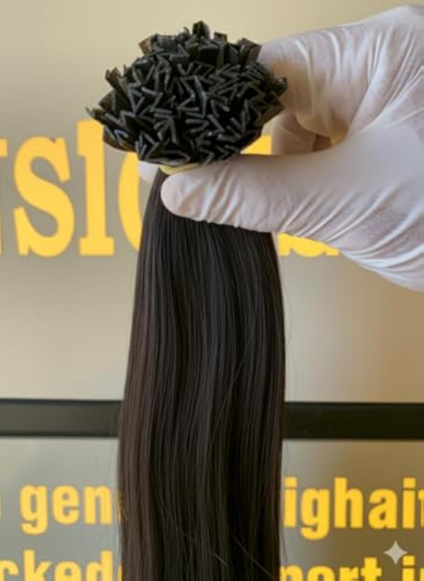 Natural Human Hair K Tip Extensions, Natural Black