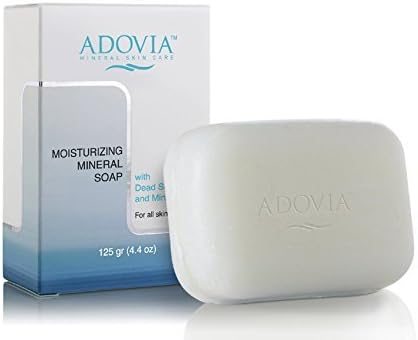 ADOVIA Dead Sea Salt Moisturizing Soap for Dry or Sensitive Skin, 4.4 oz.