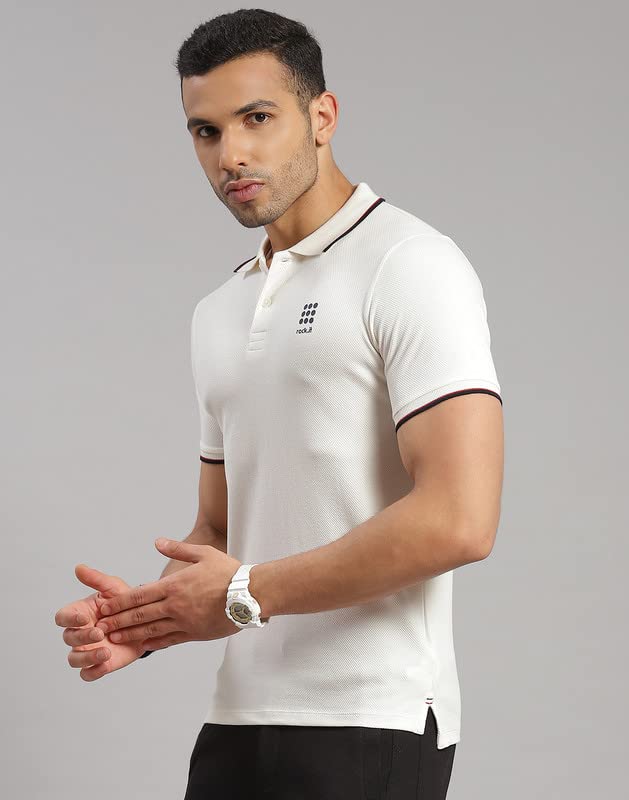 Image of ROCK.IT Men's Solid Slim Fit T-Shirt