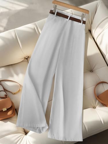 Image of KERI PERRY Trousers for Woman Pants Women's Formal Office Korean | Black Track Pant Beige| Straight | Cotton Spandex Stretchable Trouser | High-Waisted Bottom Wear