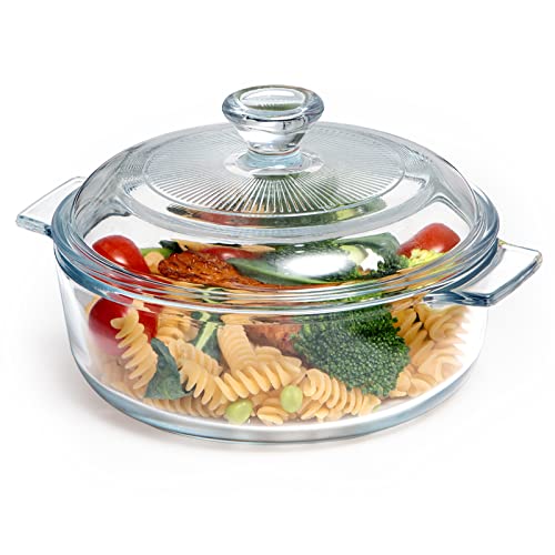UTRIUPS Round Glass Casserole Dish with Lid, 6 Inches, 0.8L Glass Bakeware by NUTRIUPS - Used condition - US$15.57
