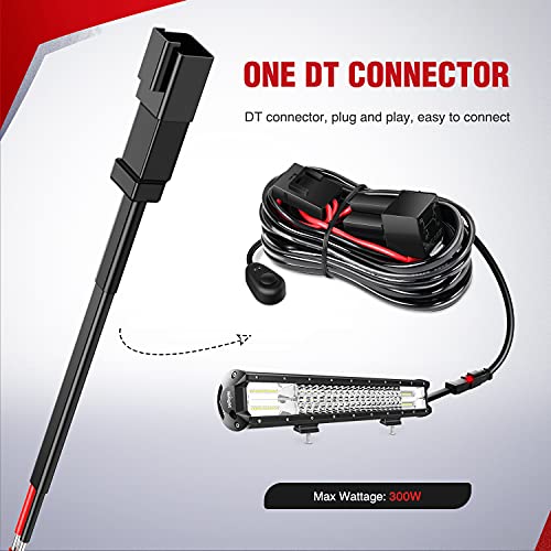 Image of Nilight 10018W 14AWG DT Connector Wiring Harness Kit Bar 12V On Off Switch Power Relay Blade Fuse for Off Road LED Work Light-ONE Lead