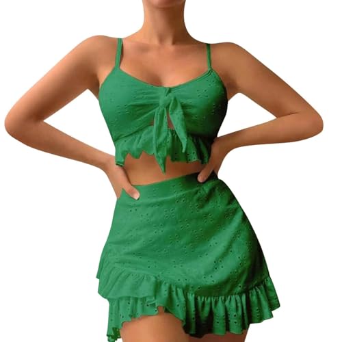 Ensemble de vêtements de plage 3 pièces haut bretelles jupe fendue