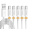 USB C Cable (5-Pack 3.3+3.3+3.3+6+6ft), USB A to USB C Fast Charging Cord Compatible with Galaxy S10 S9 S8, Power Bank, 