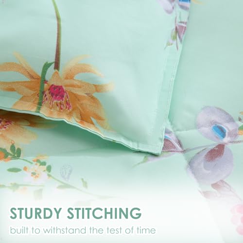 JSD Green Floral King Comforter Set - 3 Piece All Season Bedding