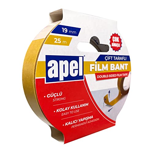 Çift Taraflı Film Bant Askılı Karton 19 mm x 25 m Şeffaf