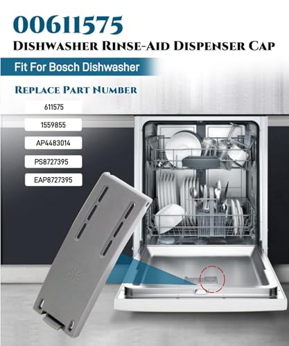 Image of Upgraded 00611575 Dishwasher Rinse-Aid Dispenser Cap Replacement for Bosch Dishwasher Parts