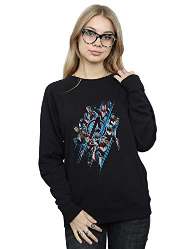 Marvel Women's Avengers Endgame Logo Team Sweatshirt Black Medium