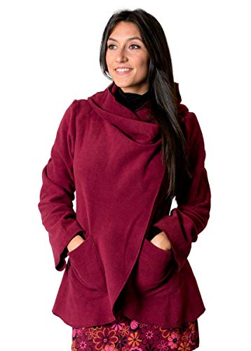 Veste polaire ethnique OTTAWA prune aux finitions soignées et motifs exclusifs
