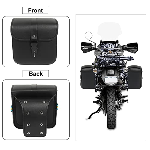 Motoforti Pair Universal Motorcycle Saddlebag Side Tool Bags Cycling Luggage Bag Quick Release Buckles Black 10.24"X4.33"X9.45" #TOP6
